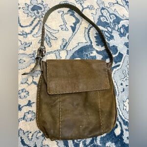MARC & MARC BY SHARIF Olive Green Leather Shoulder Bag Purse Western Buckle